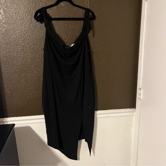 Black Monif C Should Tie Dress with Slit & Zipper on Back, Size 3 - Picture 1 of 6